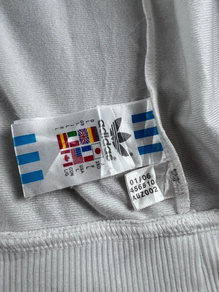 Veste vintage Adidas logo brodé 2006 blanche grise et bleu marine Taille L - photo numéro 9