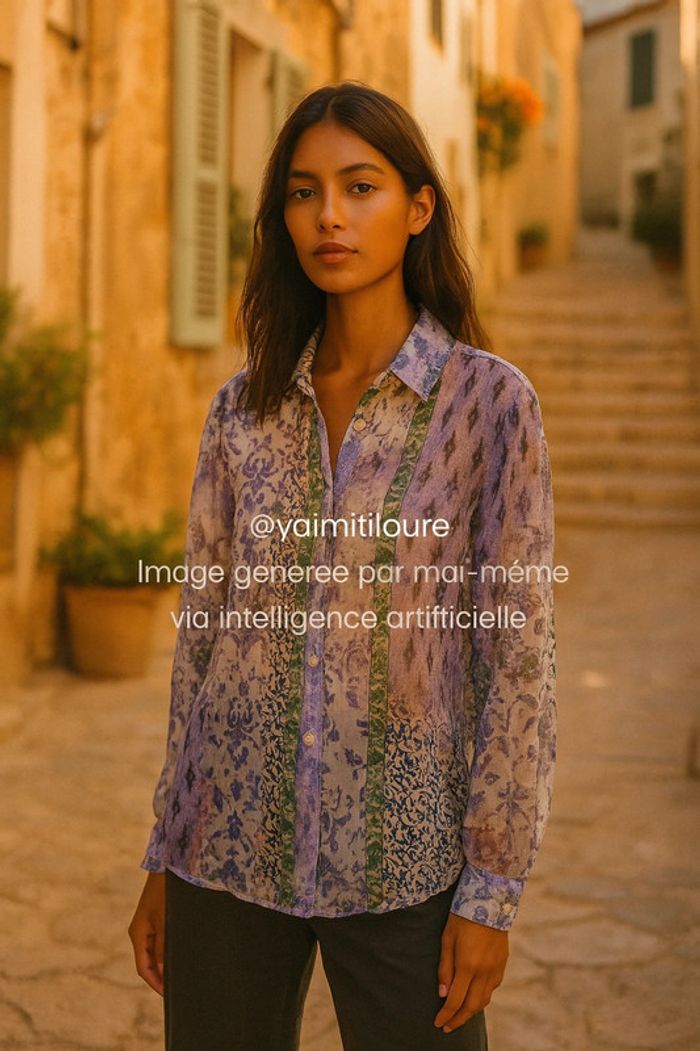 🌿 Chemisier fluide imprimé bohème Zara taille M 🌿