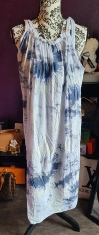 Robe été bleu Dégradé beige