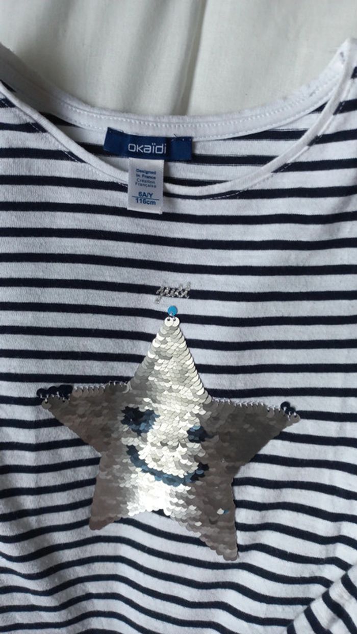 T-shirt marinière okaïdi t6 - photo numéro 3