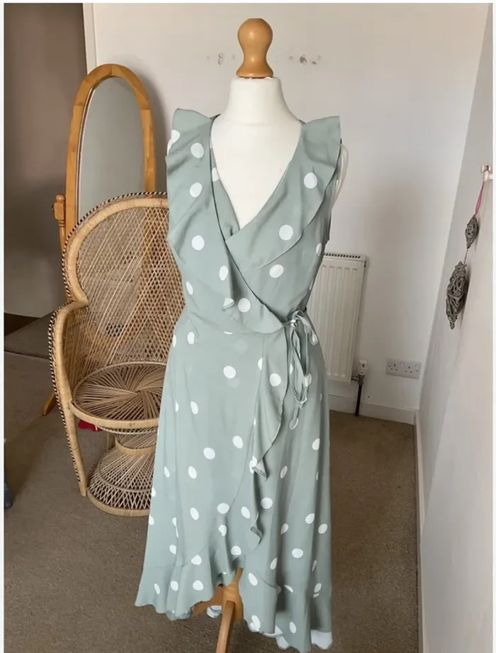 Robe primark verte à pois