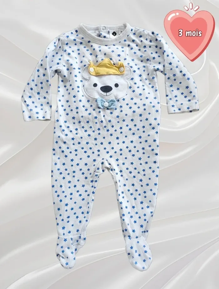Pyjama grenouillère garçon 3 mois