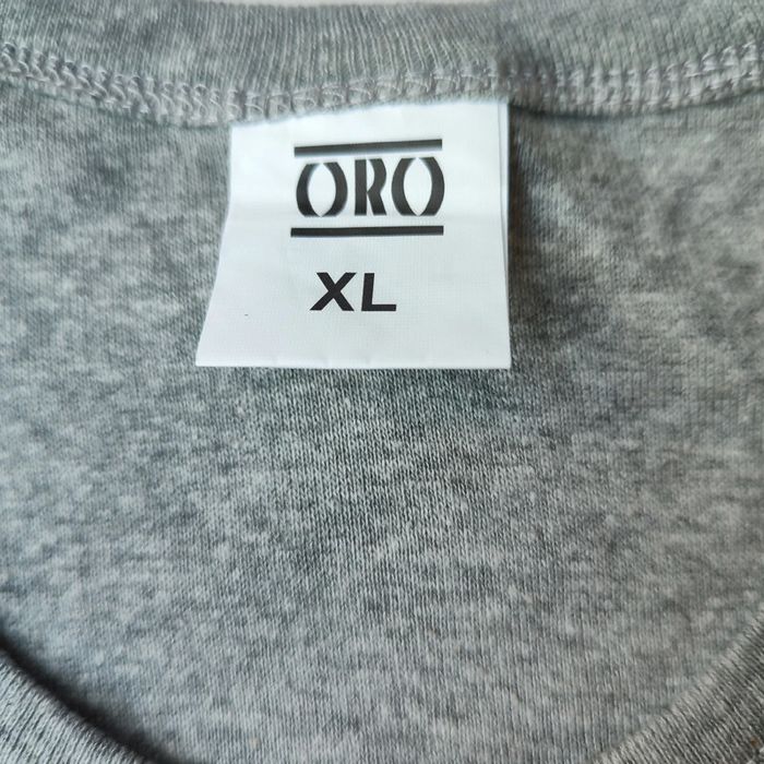 Lot de 2 tee-shirts gris col V en coton pour homme taille XL, ORO - photo numéro 3