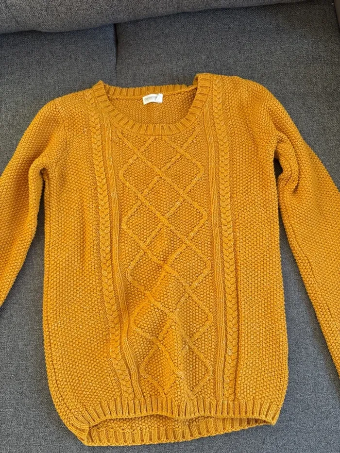 Pull laine orange pailletée orchestra 14 ans