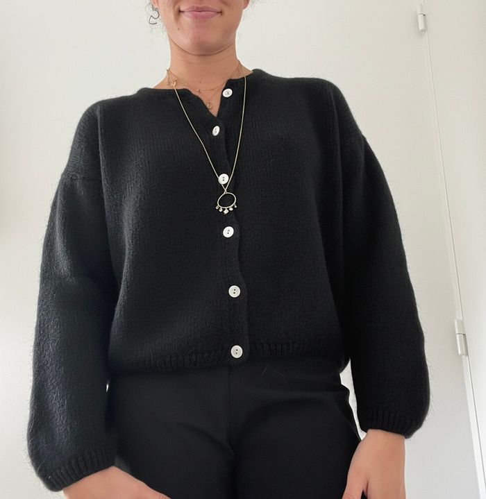 Gilet noir luxe - kid mohair & laine - photo numéro 3