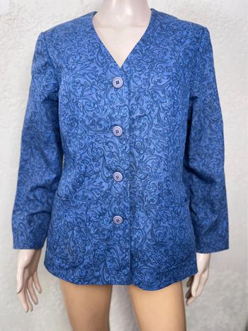 Blazer rétro vintage bleu Janine Pauporté 38