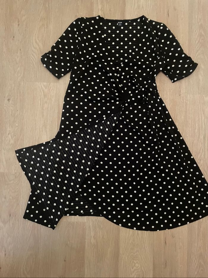 Robe de maternité Kiabi – Taille M – Noir à pois blancs - photo numéro 2