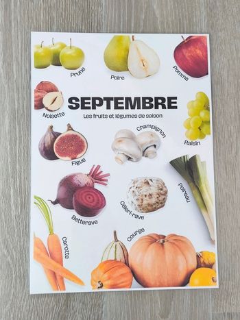 Fruits et légumes de saison pour Septembre