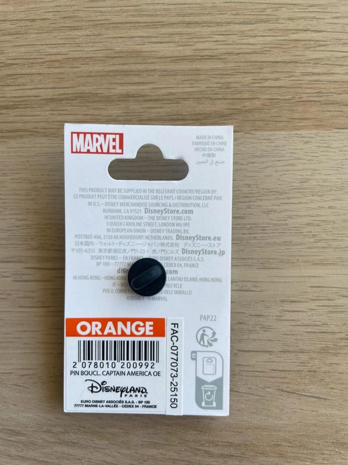 Pin's Marvel Captain America - Bouclier Classique - Disneyland Paris - photo numéro 2