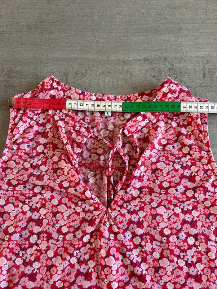 Blouse rose fleurie L - photo numéro 6