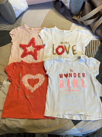 Lot de 4 tee shirt bébé fille