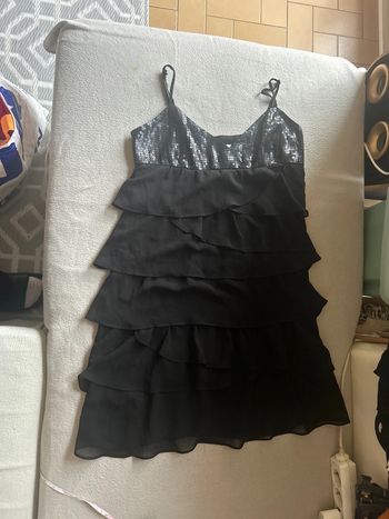 Robe noire haut en sequins Promod