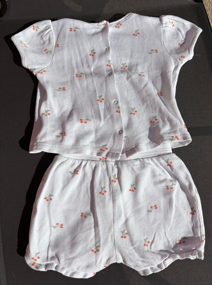 Pyjama été 24 mois cerises 2 pièces fille gaze de coton verbaudet - photo numéro 3