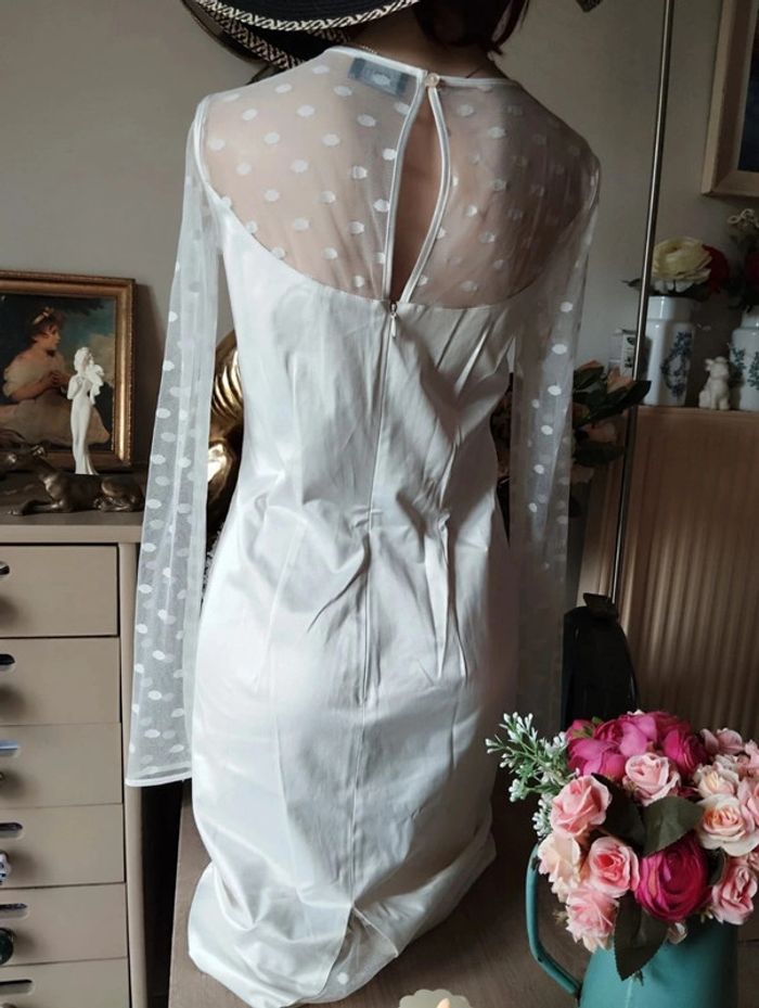 🌿Robe Satinée Dentelle Plumetis & Froufrous I'cona T34/36🌿 - photo numéro 10