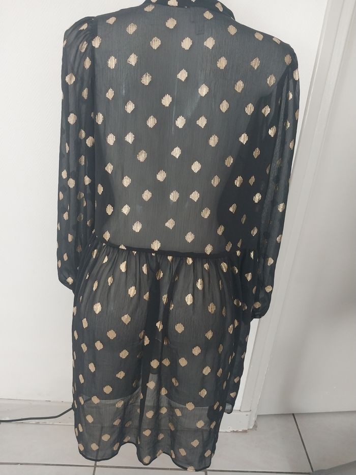 Robe H&M noire à pois dorés – Taille M - photo numéro 8