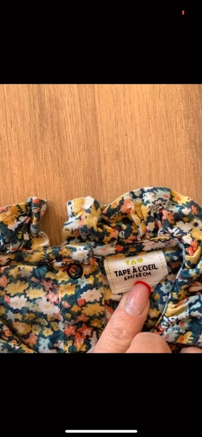 Chemisier blouse taille 6 mois tape a l’oeil - photo numéro 3
