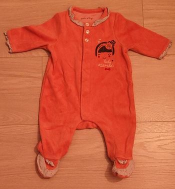 Pyjama velours orange 1 mois