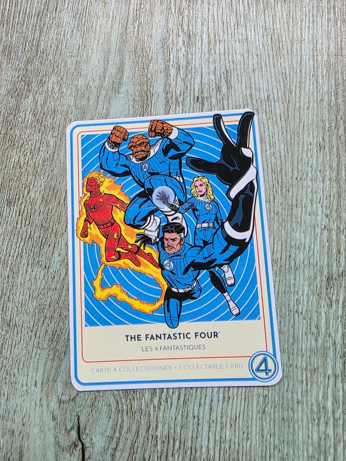 Carte disney a collectionner les 4 fantastiques marvel disneyland paris