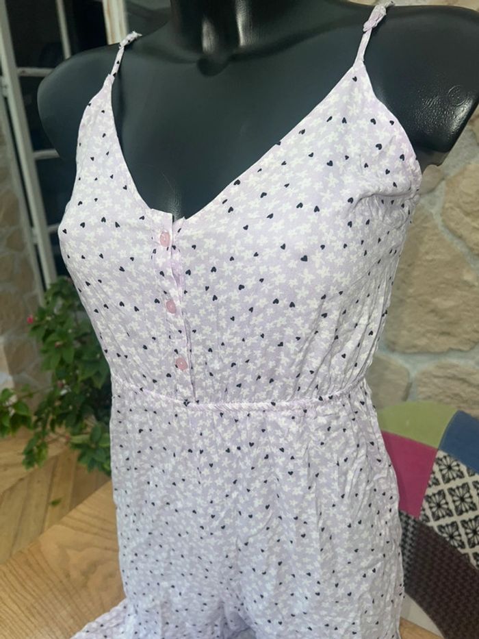 Combinaison été longue pantalon légère et fluide lilas à fleurs Jennyfer taille XS 34 - photo numéro 6