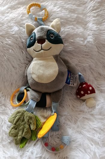 Doudou peluche d activités raton laveur - Lupilu