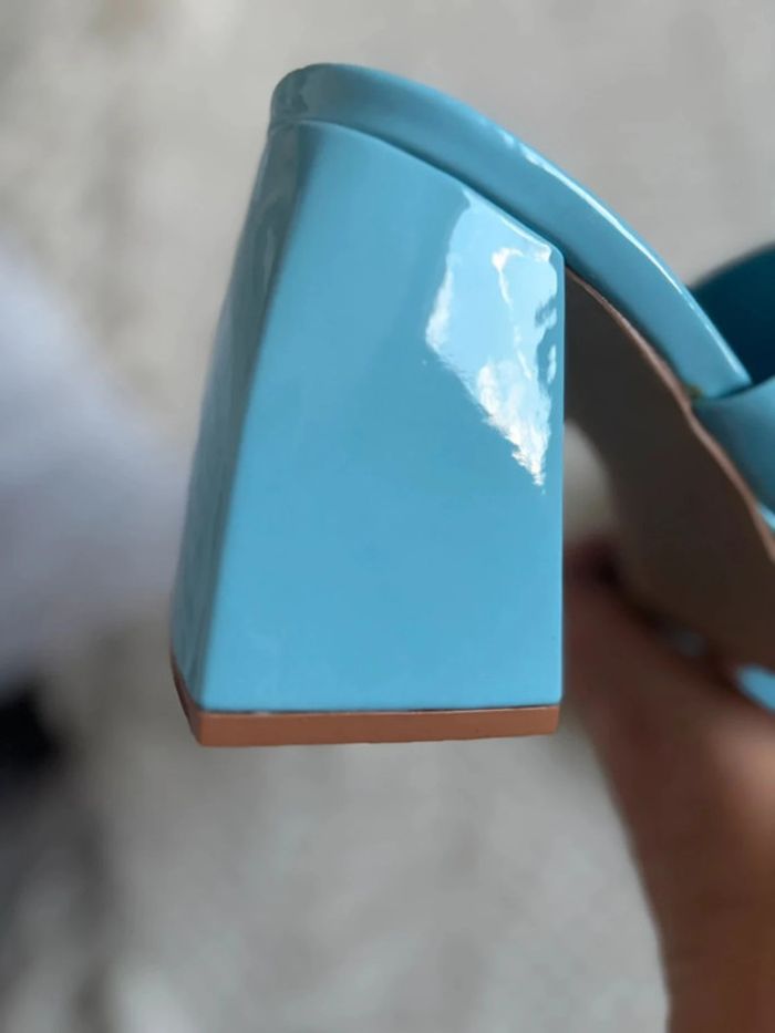 Sabots à talons femme vernis bleu pastel 38 - photo numéro 6