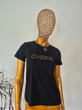 Tee-shirt Noir Manches Courtes Femme Taille L/40