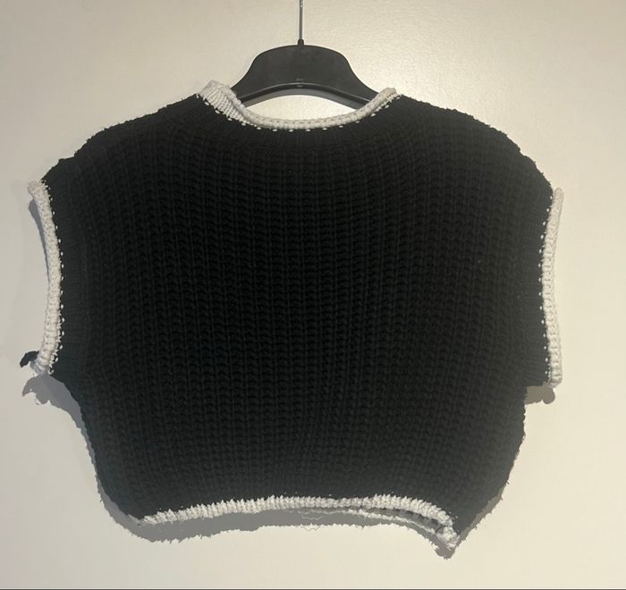 Pull sans manches court noir et blanc – Taille unique - photo numéro 2