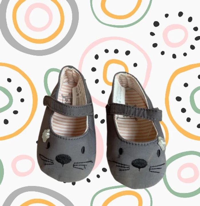 Lot 3 paires de chaussons bébé fille tailles 16 et 19 - Cadet Rousselle Hello Kitty Obaïbi - photo numéro 2