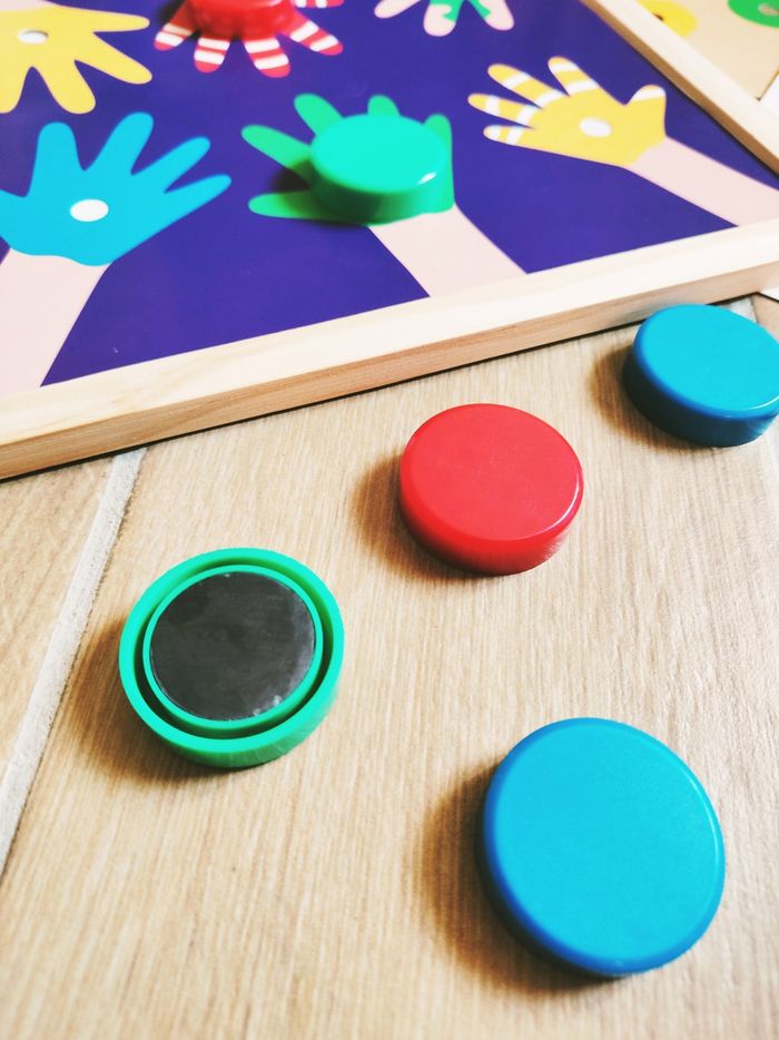 🌈Jeu des couleurs Montessori avec divers dessins et pions aimantés - photo numéro 3