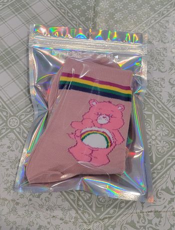 CHAUSSETTES TENNIS BISOUNOURS CARE BEARS VIEUX ROSE ! NEUF !