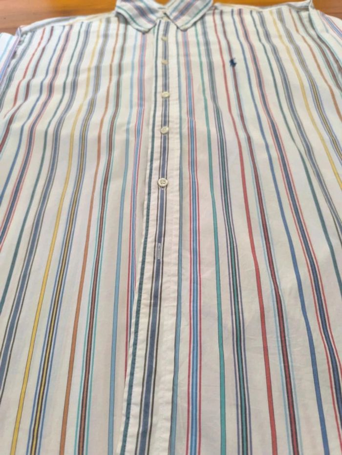 Chemise à rayures - Ralph Lauren - Blake - Logo brodé marine - Blanc, rouge, bleu - Taille XL - photo numéro 11