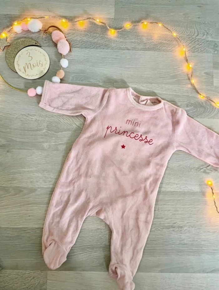 Lot de 5 pyjamas velours filles - 3 mois - photo numéro 5