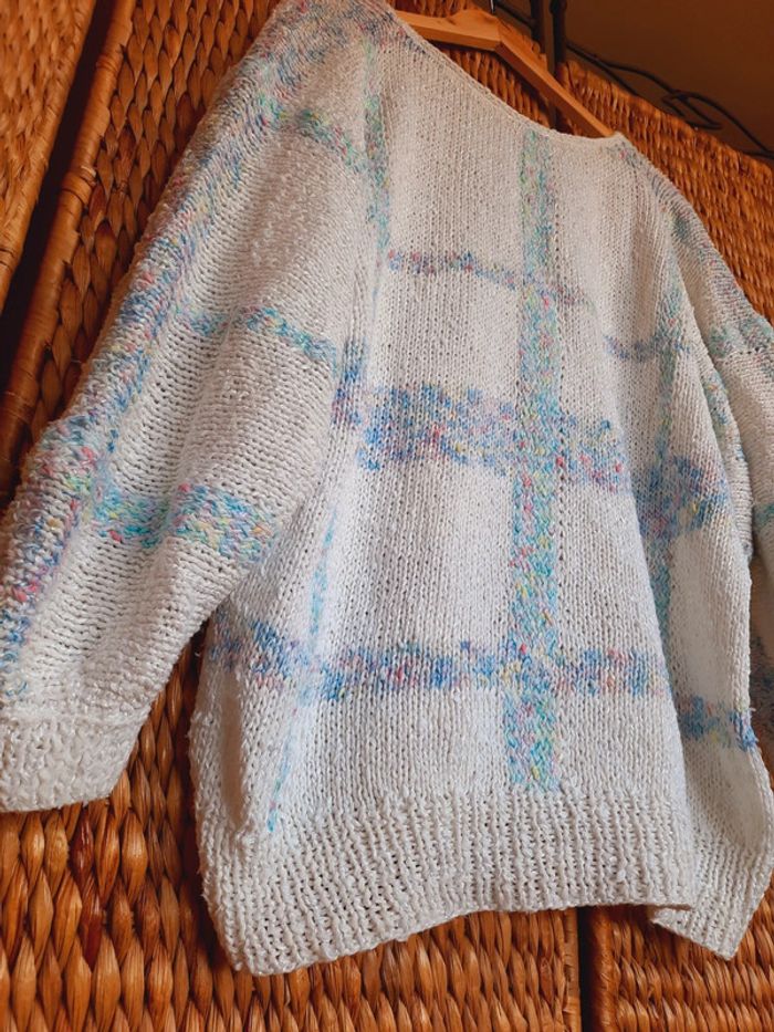 Pull tricoté Main blanc XL - photo numéro 3