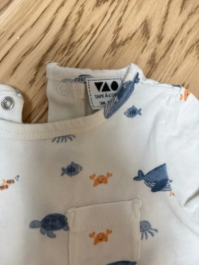 lot de 2 combishort tape à l’œil 3 mois - photo numéro 4