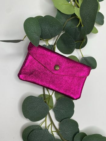Pochette à paillettes rose fuchsia