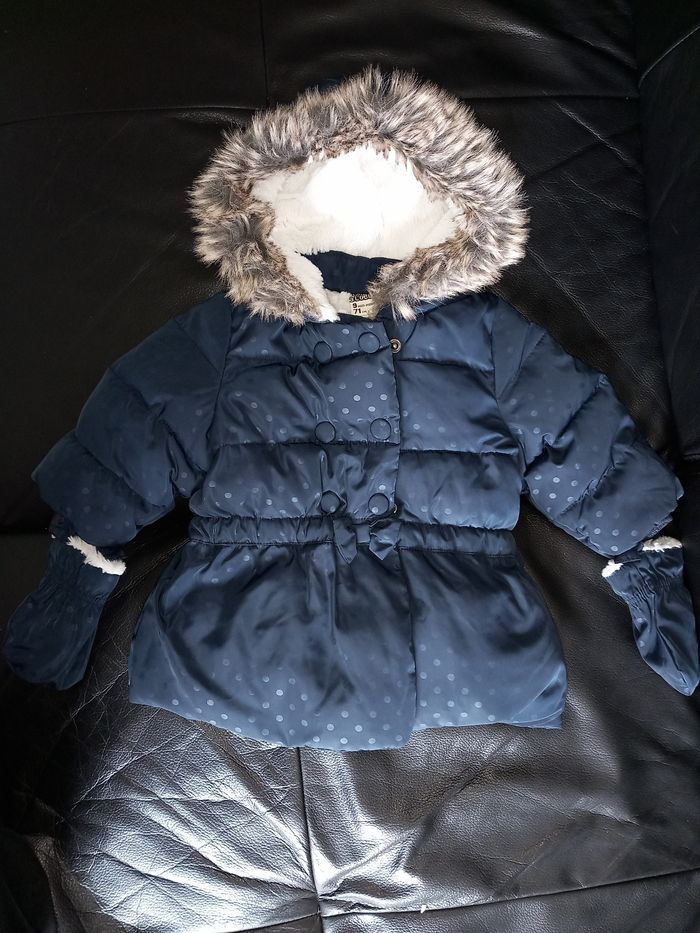 Manteau 9 mois bien chaud TBE - photo numéro 2