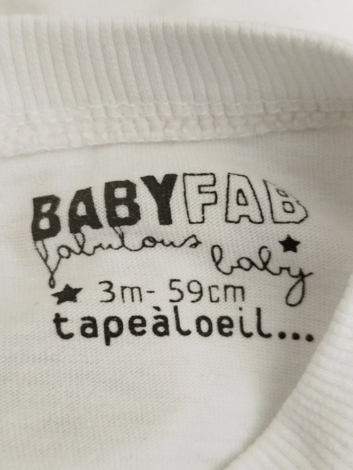Tee-shirt manches longues blanc TAO taille 3 mois - photo numéro 3