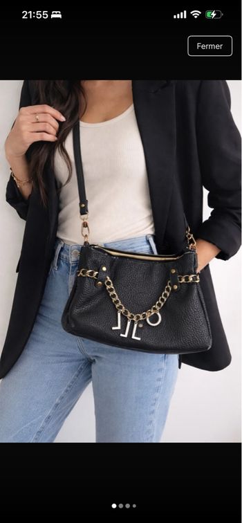 Sac Lui Jo cuir noir 