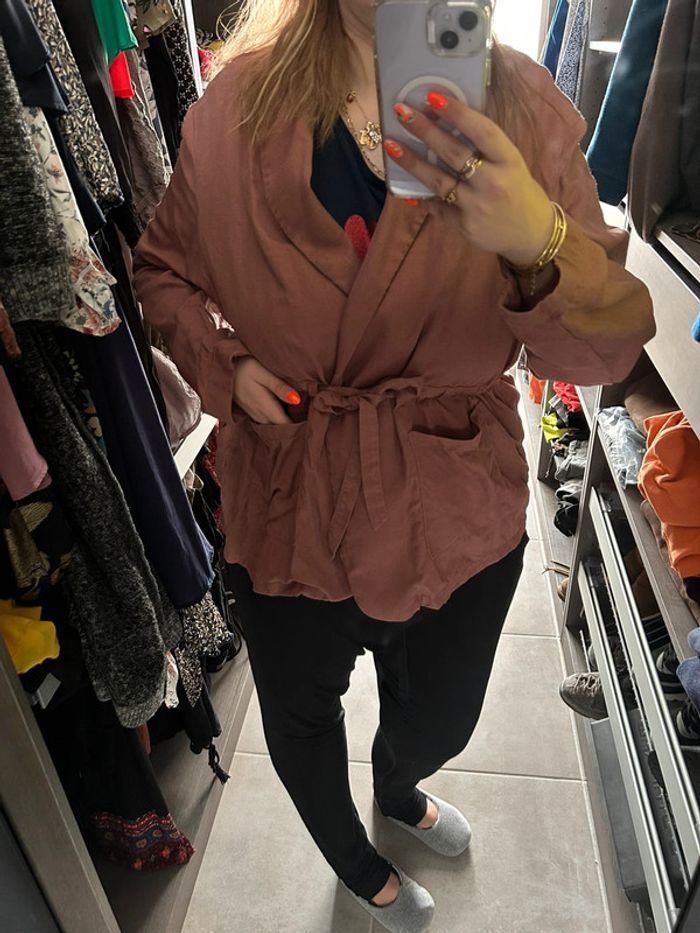 Veste en lin Camaïeu T46 - photo numéro 4
