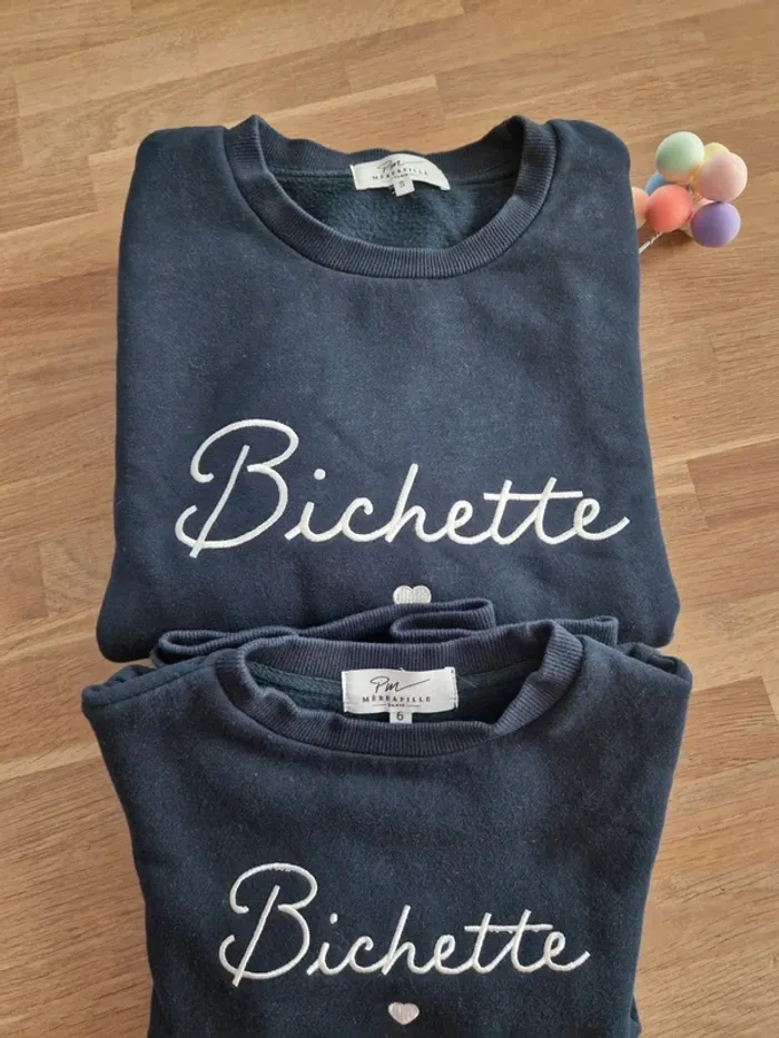 Sweat femme et fille Mere et fille T.S et 6ans