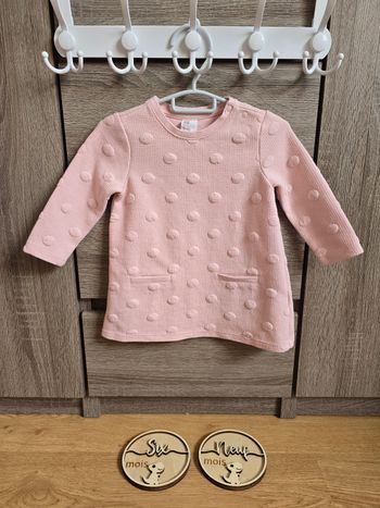 Vêtement Bébé Fille - Robe rose - H&M - 6/9 mois 74 cm