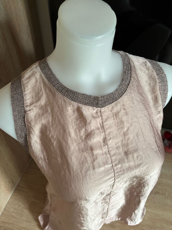 Débardeur satiné vieux rose Zara taille S - photo numéro 3
