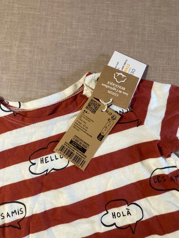 T-shirt manches longues bébé Bout’chou 6 mois – Neuf avec étiquette - photo numéro 2