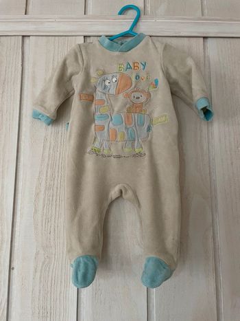 Pyjama velours 1 pièce - 3mois