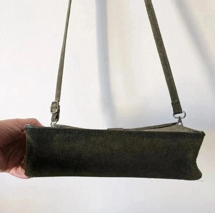 Sac à bandoulière clouté vintage - en cuir daim - Genuine Leather - Made in Italy - photo numéro 6