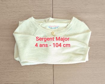 Gilet cardigan Sergent Major jaune pâle 4 ans 104 cm fille