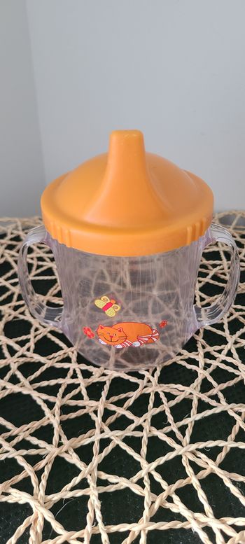 Tasse d'apprentissage  à embout solide motif chat