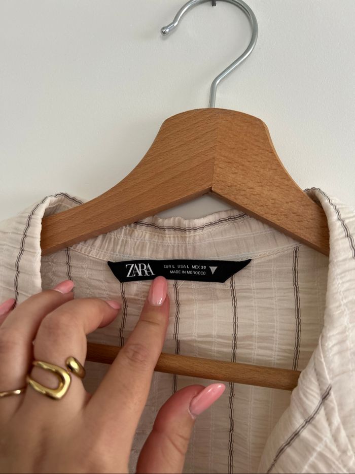 chemise beige zara - photo numéro 4