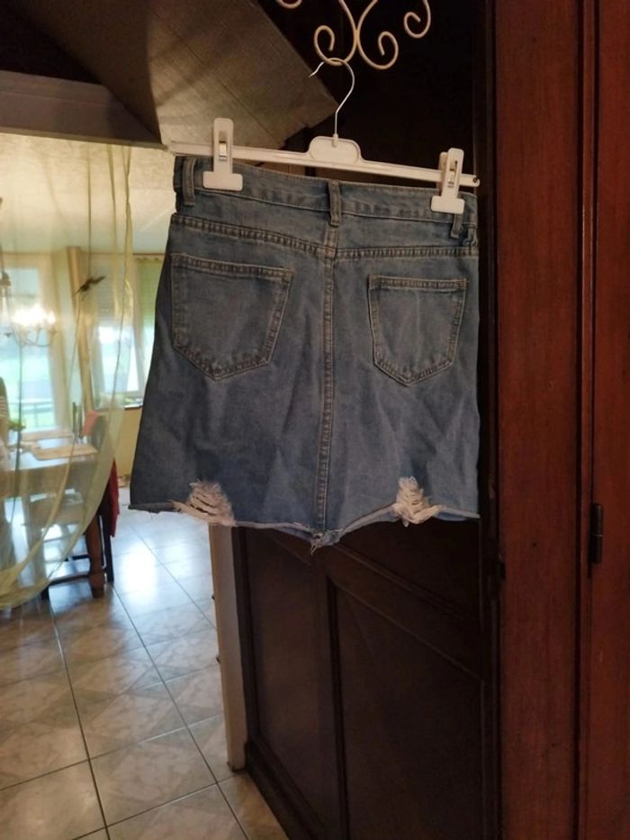 Jupe bleue en jeans déchiré Shein taille S/36 - photo numéro 9