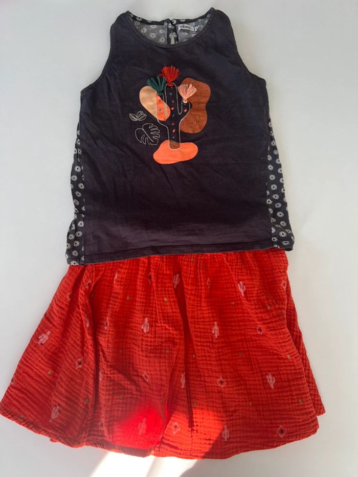 Ensemble t shirt et jupe été 8 ans